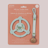 Jujube Roarsome Silicone Teether Ring in its retail packaging
