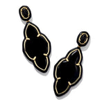 Kendra Scott Abbie Enamel Frame Statement Earring, Gold Black Agate