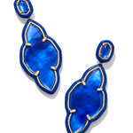 Kendra Scott Abbie Enamel Frame Statement Earring, Gold Navy Mother of Pearl
