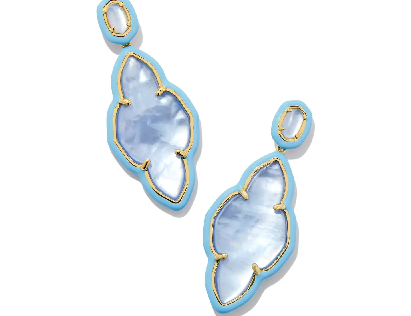 Kendra Scott Abbie Enamel Frame Statement Earring, Gold Periwinkle Illusion