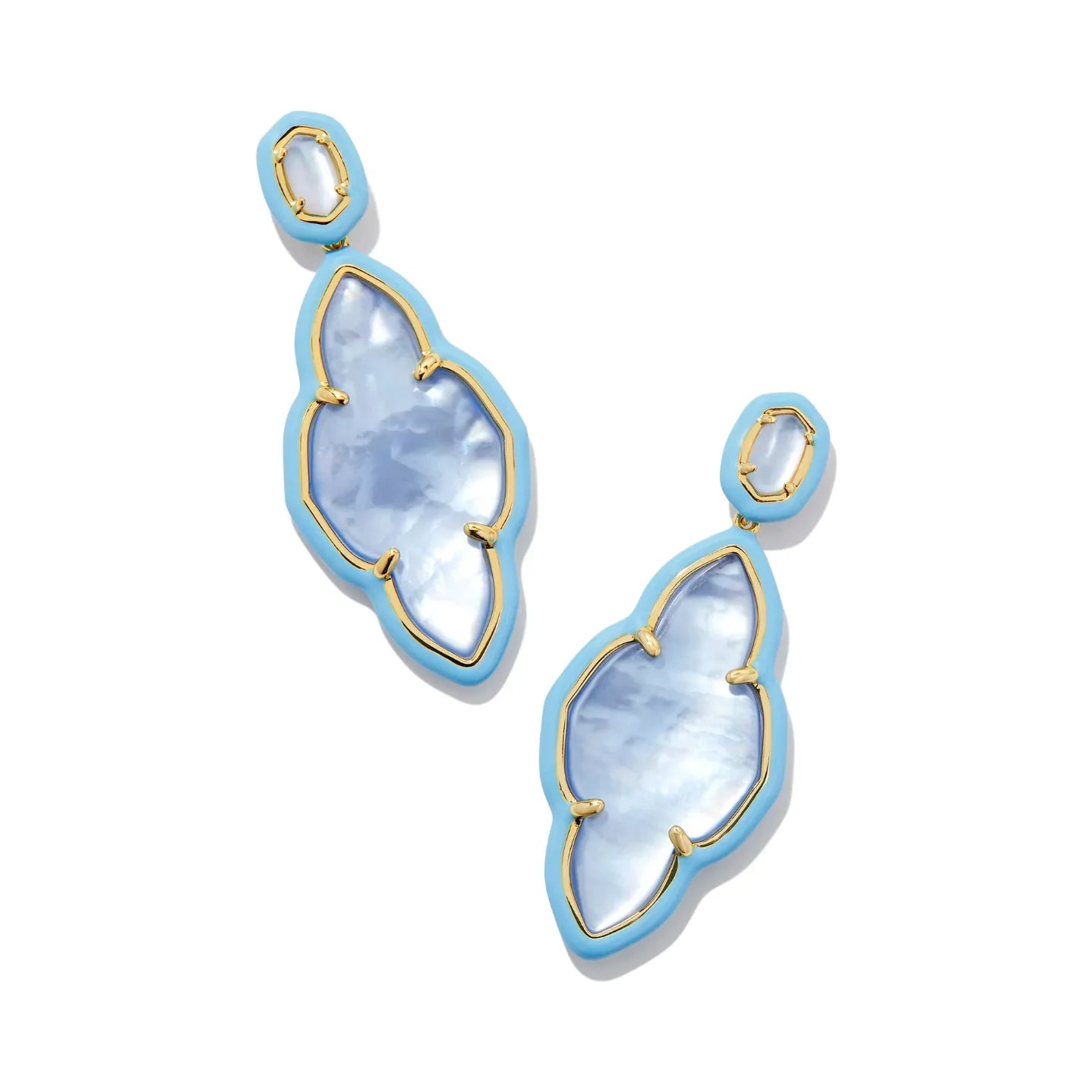 Kendra Scott Abbie Enamel Frame Statement Earring, Gold Periwinkle Illusion