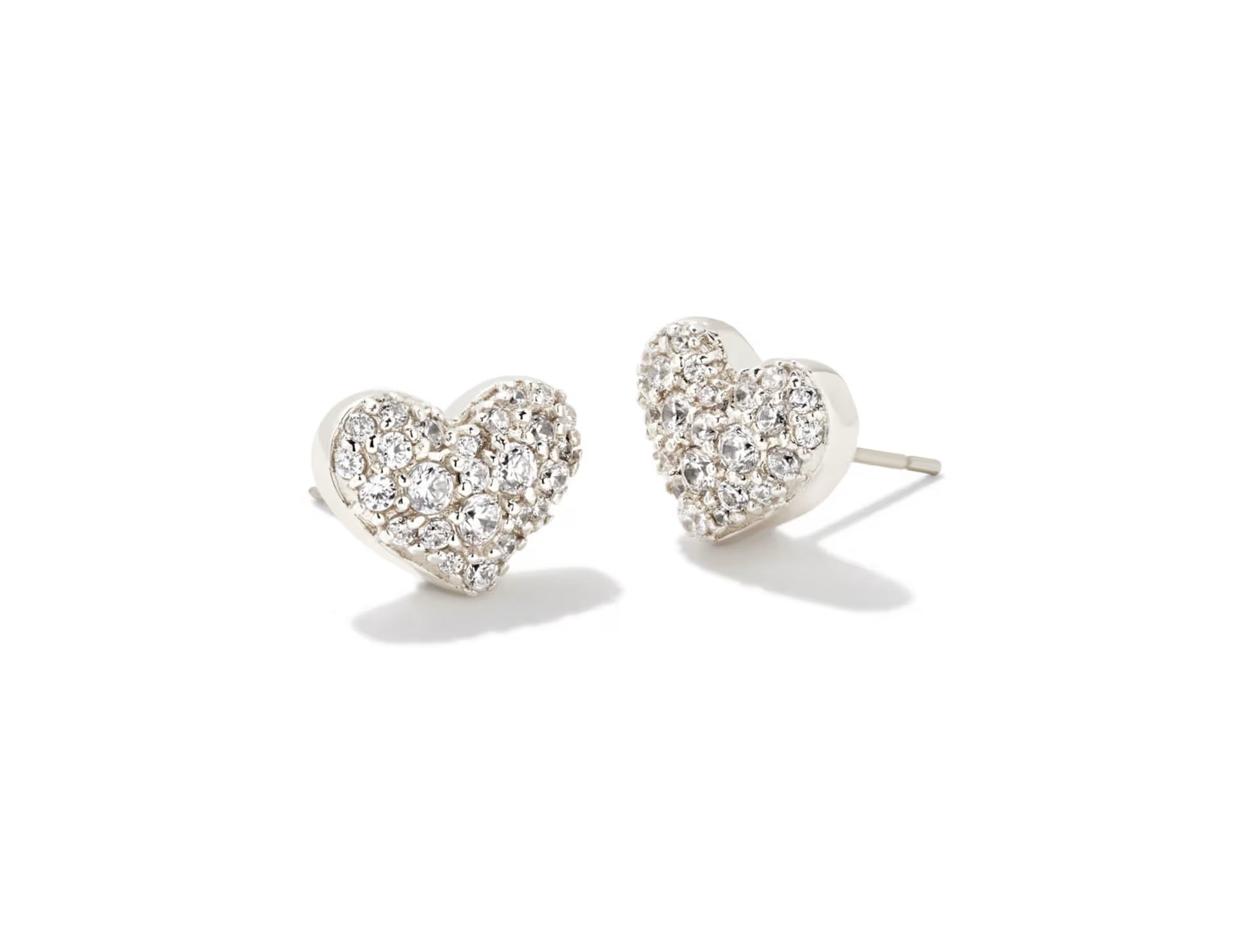 Ari Pave Crystal Heart Earrings