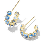 Kendra Scott Cailin Crystal Huggie Earrings, Gold Blue Violet Crystal