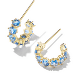 Kendra Scott Cailin Crystal Huggie Earrings, Gold Blue Violet Crystal