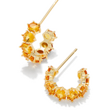 Kendra Scott Cailin Crystal Huggie Earrings, Gold Yellow Crystal