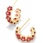 Kendra Scott Cailin Crystal Huggie Earrings, Gold Red Crystal