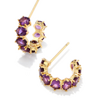 Kendra Scott Cailin Crystal Huggie Earrings, Gold Purple Crystal