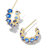 Kendra Scott Cailin Crystal Huggie Earrings, Gold Blue Crystal