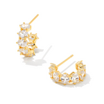 Kendra Scott Cailin Crystal Huggie Earrings, Gold White CZ