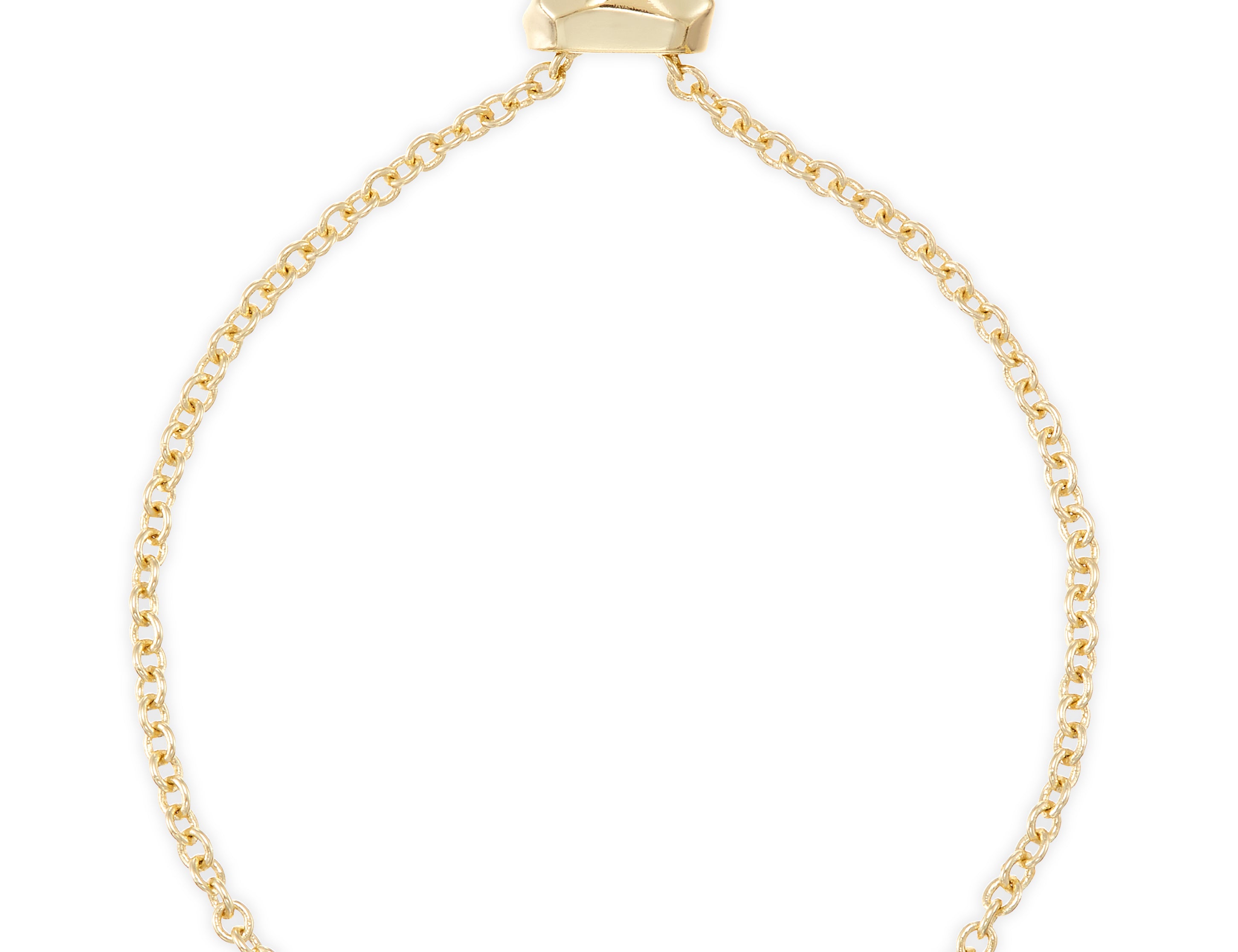Kendra Scott Elaina Delicate Chain Bracelet in Gold Orange Citrine, full-length view with slider clasp