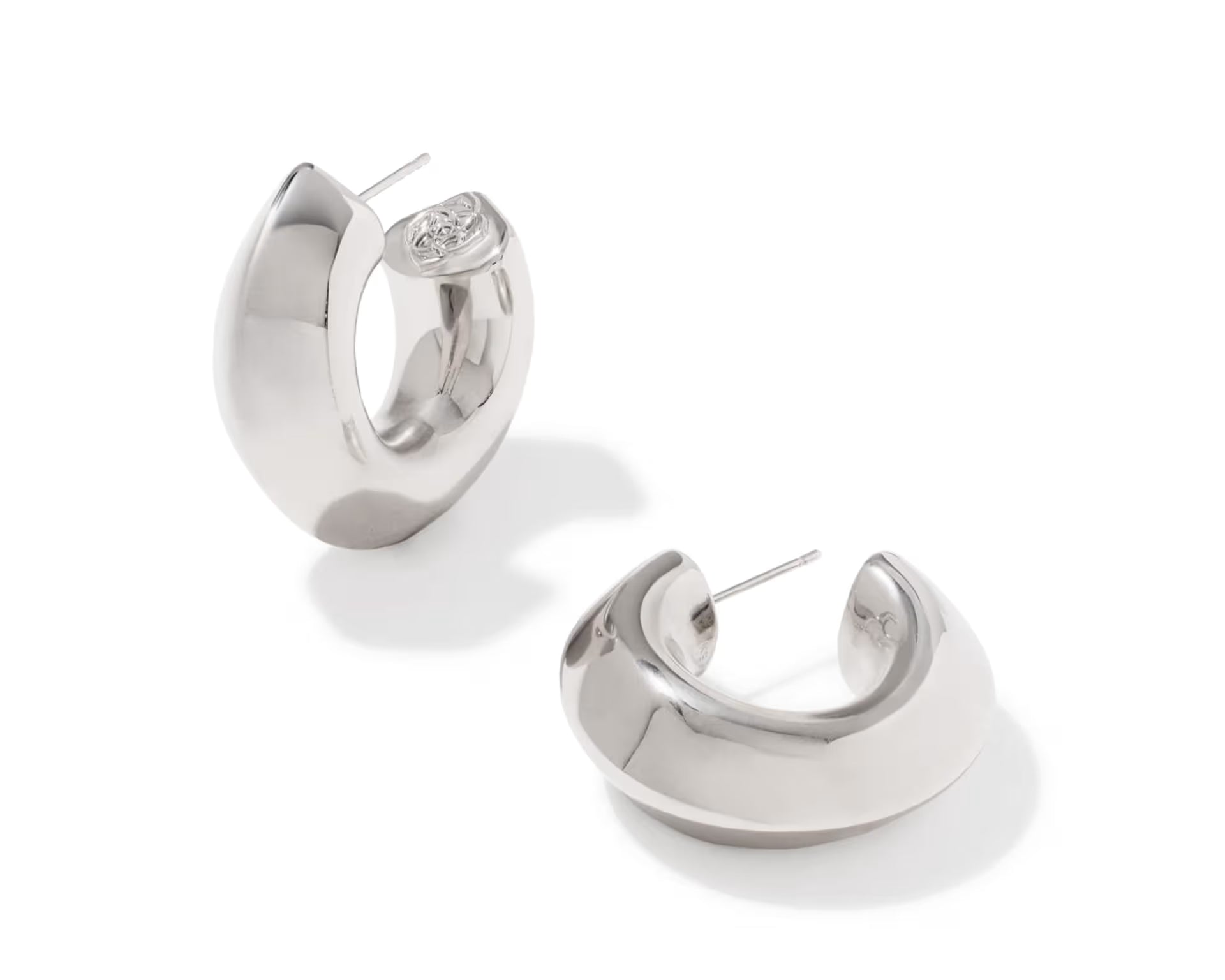 Kendra Scott Embry Hoop Earrings, Silver, Second View