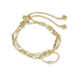 Kendra Scott Fate Set of 2 Delicate Chain Bracelets in gold, both bracelets shown together