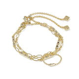 Kendra Scott Fate Set of 2 Delicate Chain Bracelets in gold, both bracelets shown together