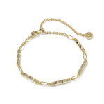 Kendra Scott Fate gold station bracelet with pavé cubic zirconia spike bars and extender chain