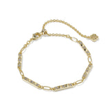 Kendra Scott Fate gold station bracelet with pavé cubic zirconia spike bars and extender chain