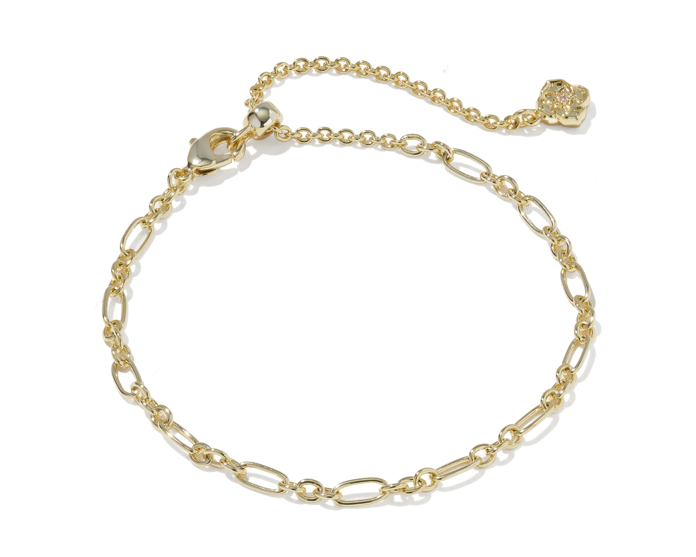 Kendra Scott Fate gold delicate link chain bracelet with extender chain