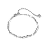 Kendra Scott Fate silver station bracelet with pavé cubic zirconia spike bars and extender chain