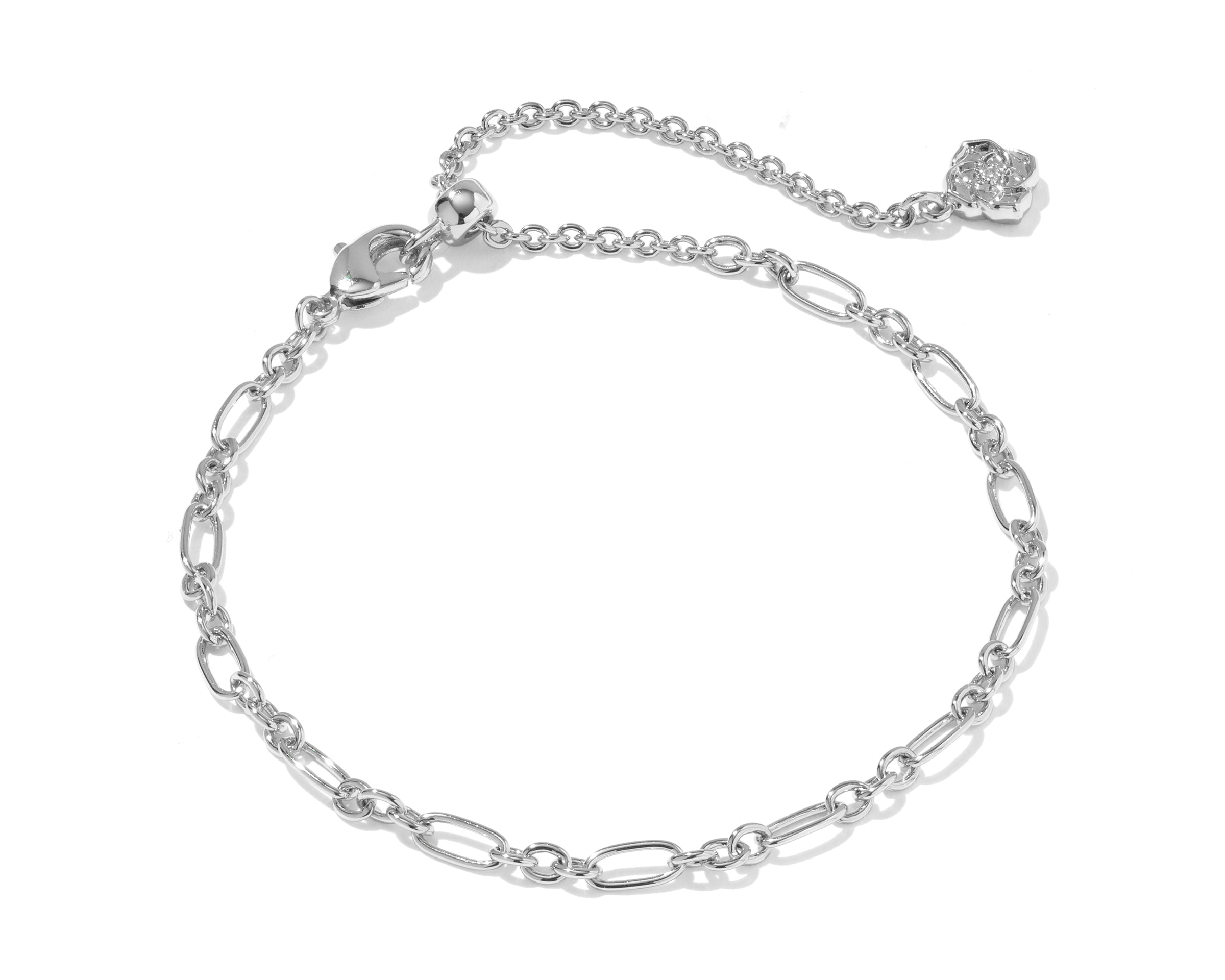 Kendra Scott Fate silver delicate link chain bracelet with extender chain