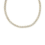 Kendra Scott Fate Tennis Necklace in gold, close up of the cubic zirconia line