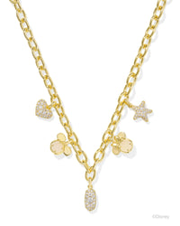 Kendra Scott Gold Mickey and Minnie Mouse Charm Necklace