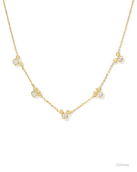 Kendra Scott Gold Mickey Minnie Strand Necklace, White CZ
