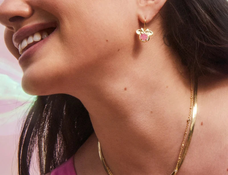 Kendra Scott Gold Minnie Mouse Drop Earrings, Second View