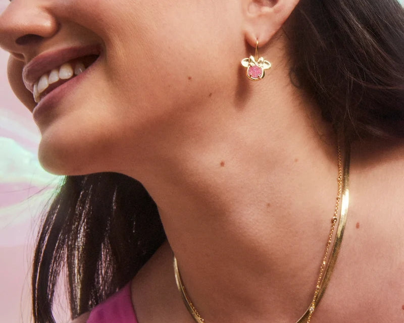 Kendra Scott Gold Minnie Mouse Drop Earrings, Second View