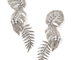 Kendra Scott Kayla Statement Earring White CZ, Vintage Silver, Second View