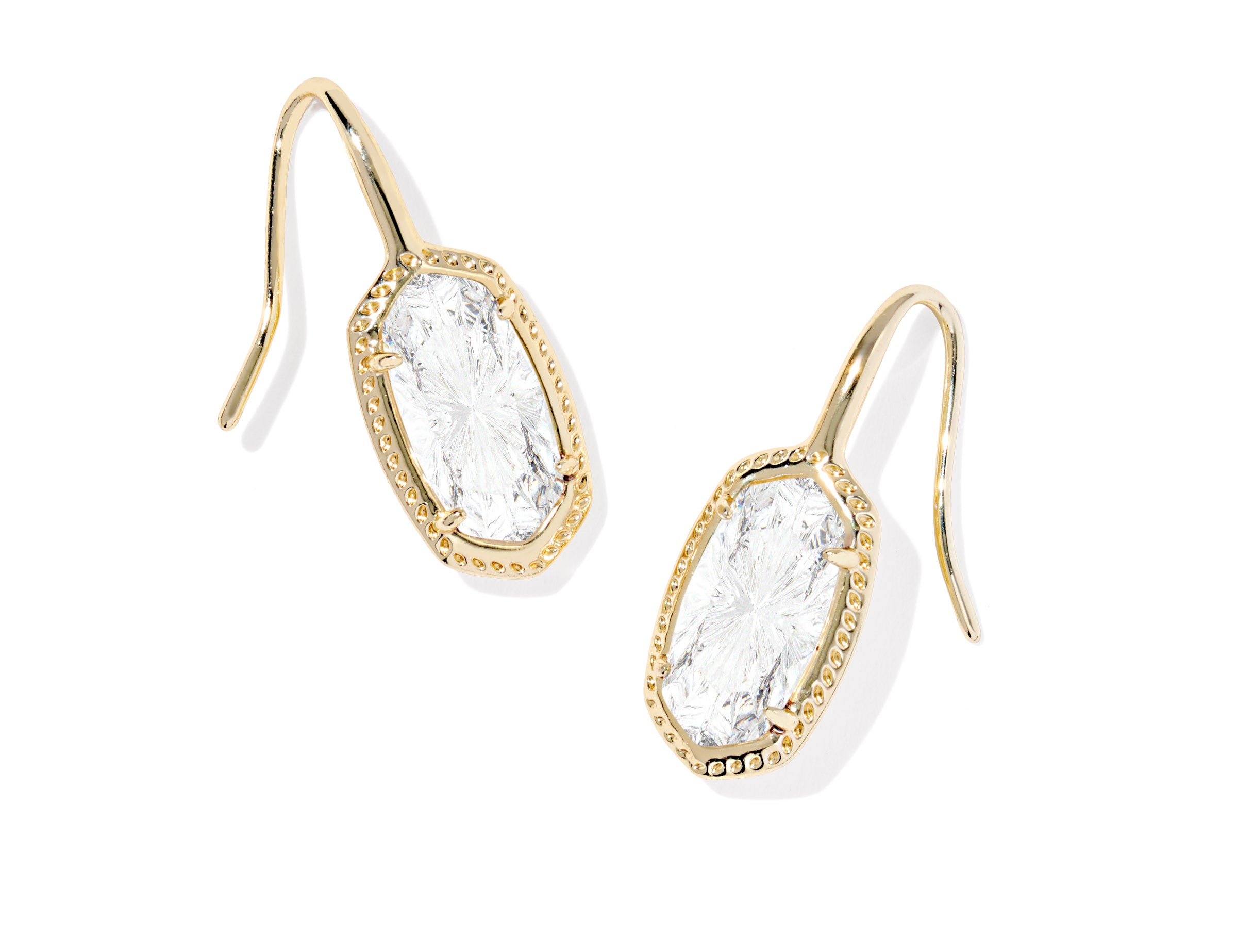Kendra Scott Lee Luxe Drop Earrings, Gold White CZ