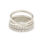 Kendra Scott Livy Ring Set of 3, Rhodium Metal, 9