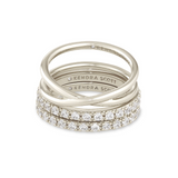 Kendra Scott Livy Ring Set of 3, Rhodium Metal, 9