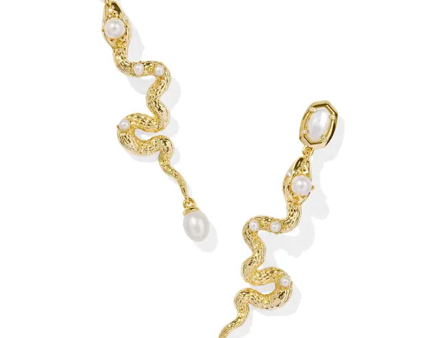 Kendra Scott Lyle Snake Linear Earrings, Gold