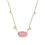 Kendra Scott Mickey Mouse Elisa Necklace, Gold Hot Pink Drusy