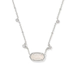 Kendra Scott Mickey Mouse Elisa Necklace, Silver Iridescent Drusy