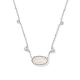 Kendra Scott Mickey Mouse Elisa Necklace, Silver Iridescent Drusy