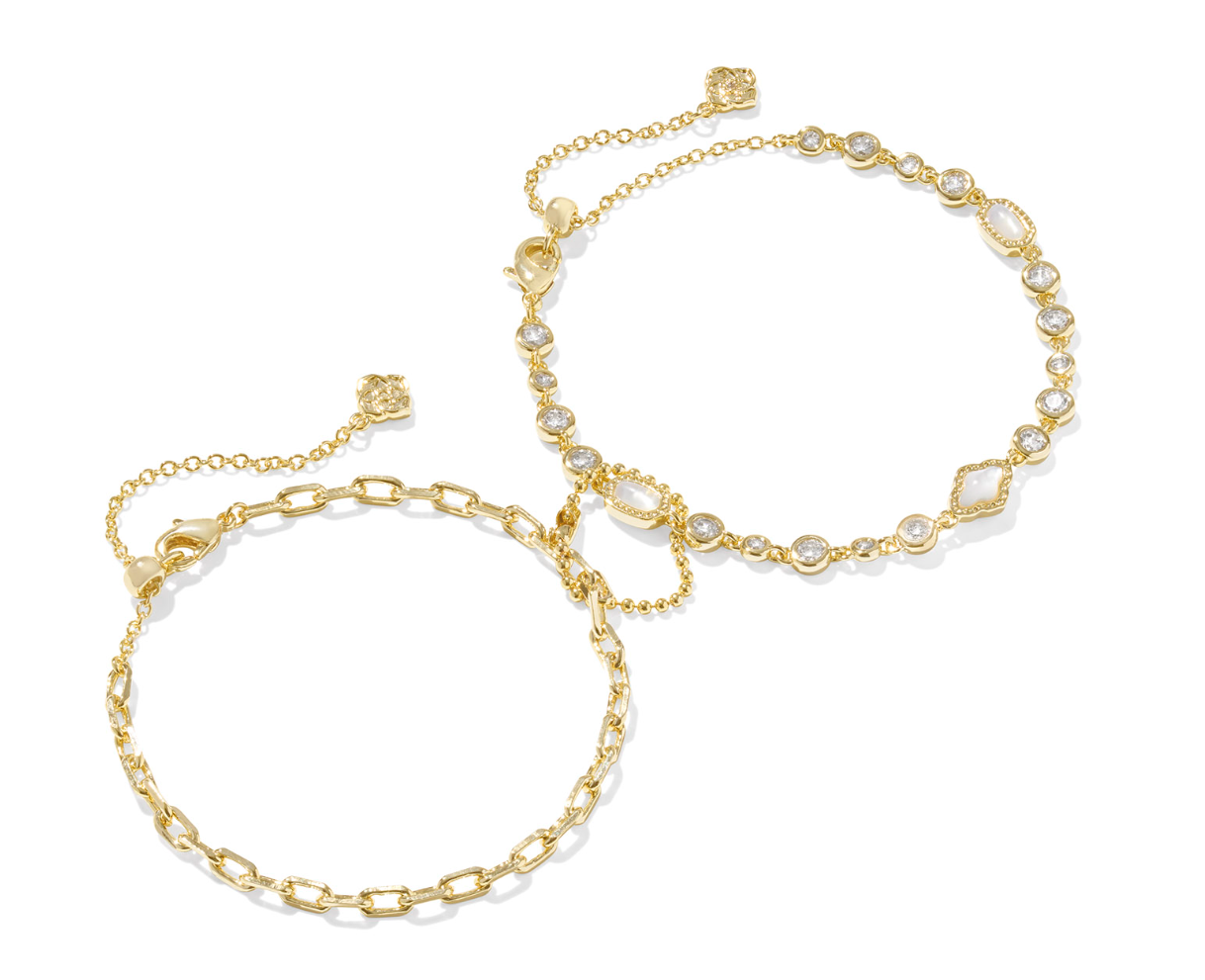 Kendra Scott Mini Elisa and Abbie Set of 2 Delicate Chain Bracelets, Third View