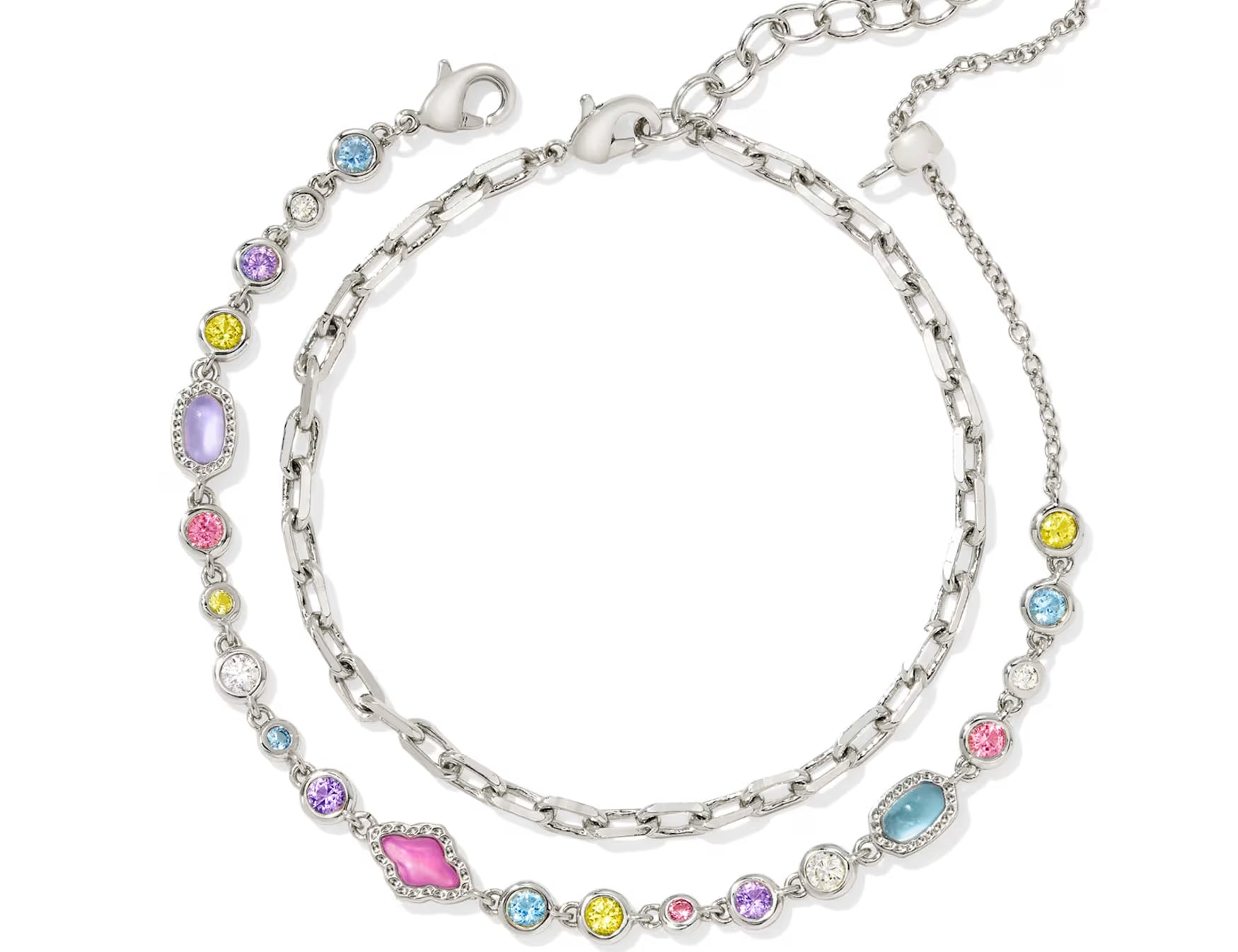 Mini Elisa and Abbie Set of 2 Delicate Chain Bracelets