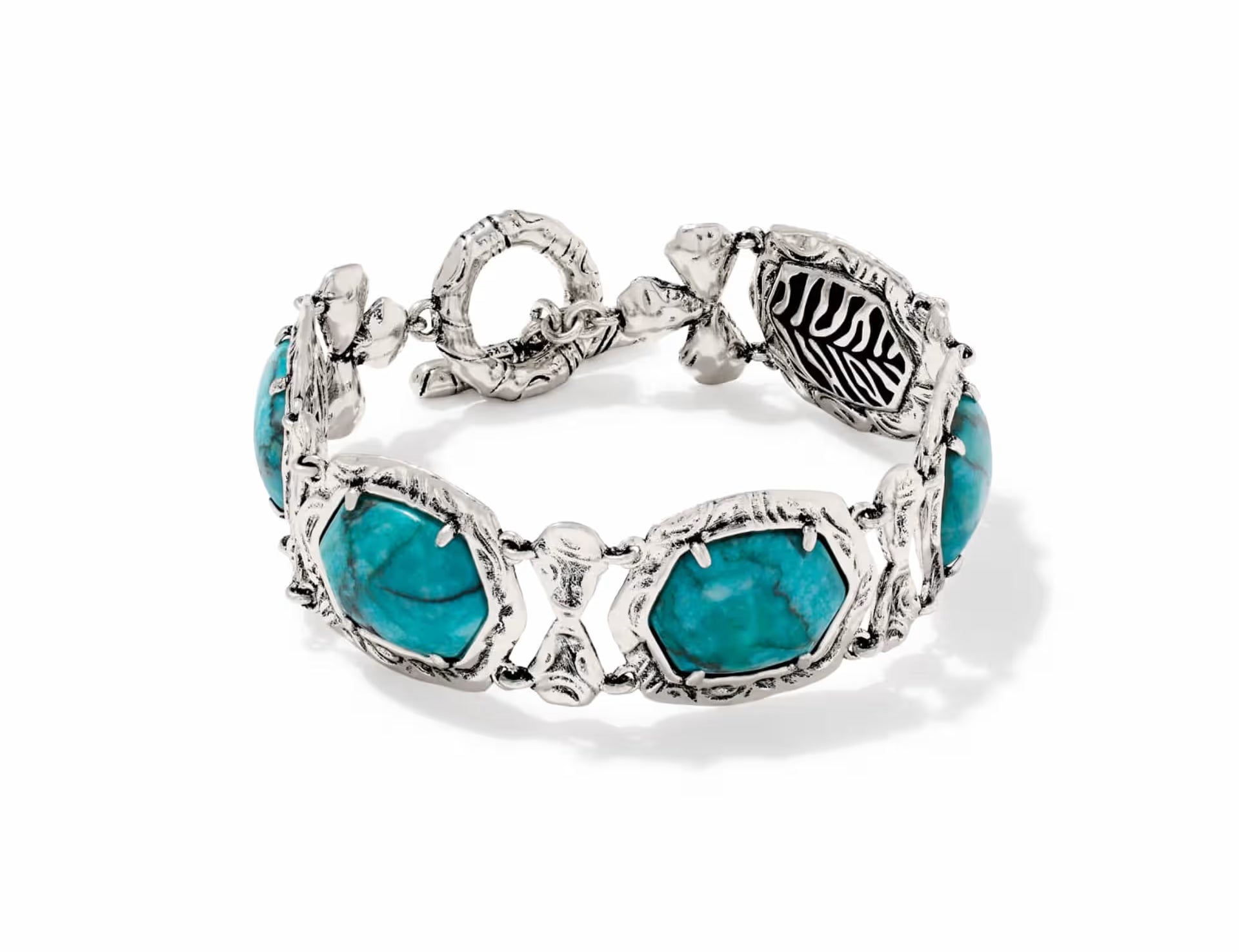 Tiger Striped Daphne Vintage Silver Statement Bracelet
