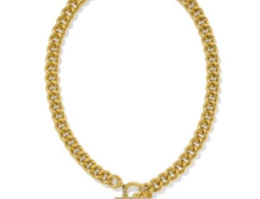 Kendra Scott Whitley Chain Necklace, a gold curb chain with a toggle clasp