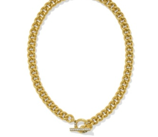 Kendra Scott Whitley Chain Necklace, a gold curb chain with a toggle clasp
