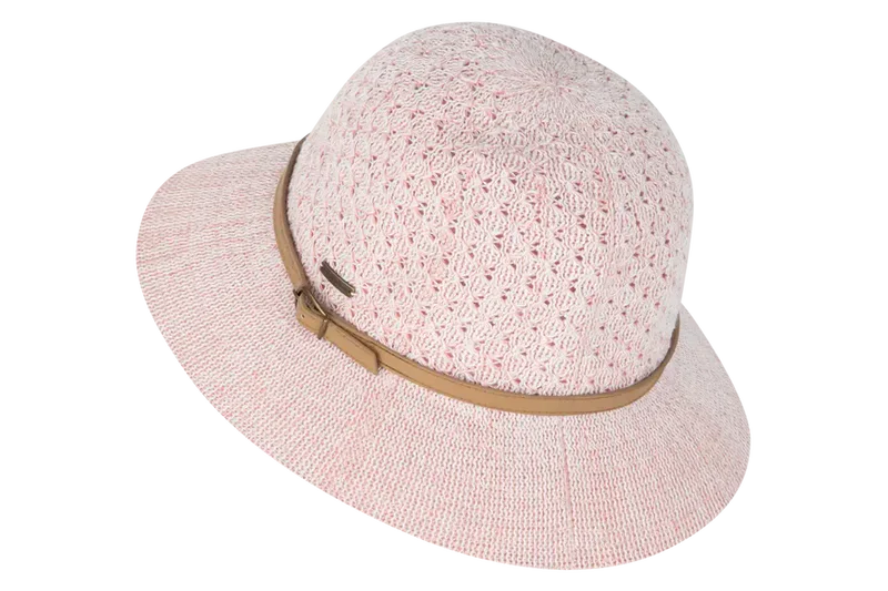 Kooringal Cassie Women's Short Brim hat in Peach, angled view