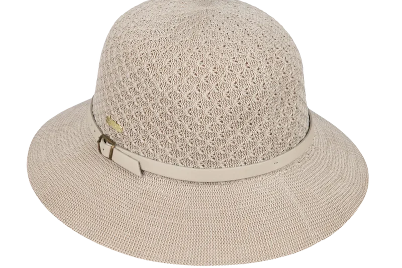 Kooringal Cassie Women's Short Brim hat in Taupe, angled view