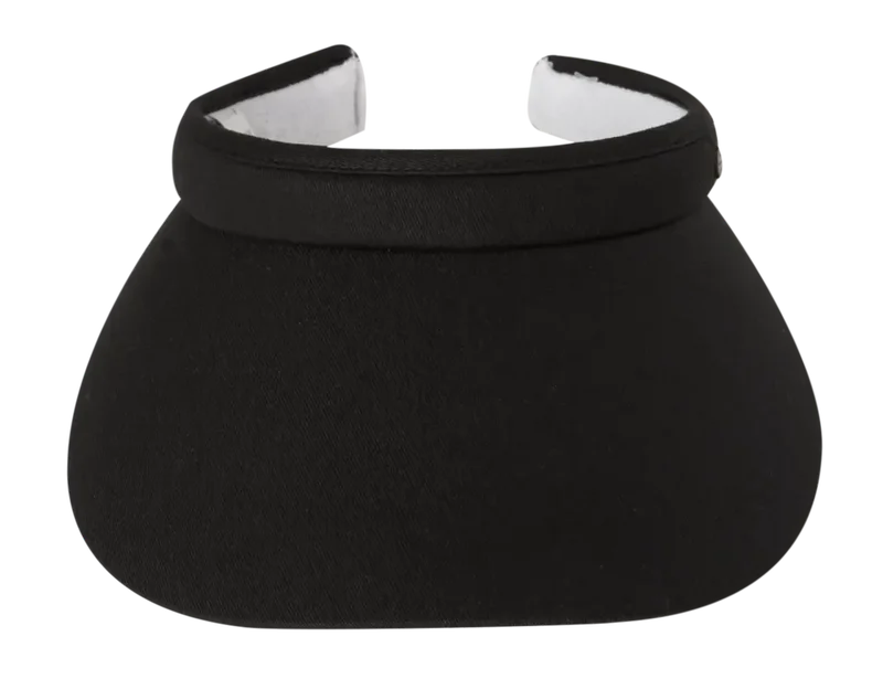 Kooringal Ellen Push On Visor in Black, a fabric sun visor with a wide curved brim