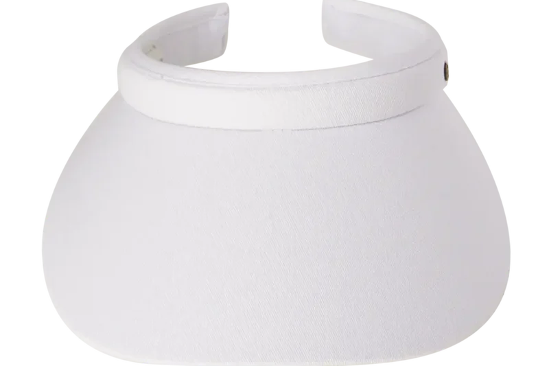 Kooringal Ellen Push On Visor in Crystal White, a fabric sun visor with a wide curved brim