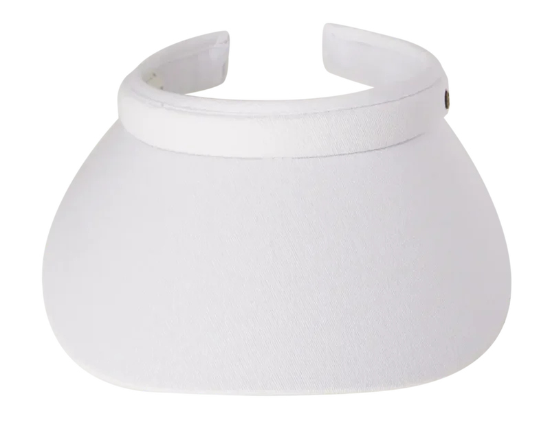 Kooringal Ellen Push On Visor in Crystal White, a fabric sun visor with a wide curved brim