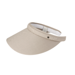 Kooringal Ellen Push On Visor in Latte, a light tan fabric sun visor, angled view