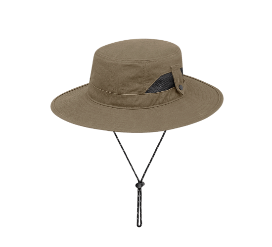 Kooringal Redondo Men's Mid Brim hat in Military Green, a canvas bucket hat with a chin cord