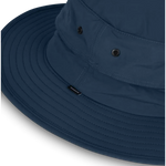 Close-up of the eyelets and stitched brim on the Kooringal Wayfinder Mid Brim hat in Navy