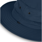 Close-up of the eyelets and stitched brim on the Kooringal Wayfinder Mid Brim hat in Navy