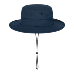 Kooringal Wayfinder Mid Brim hat in Navy, side view with the chin cord hanging